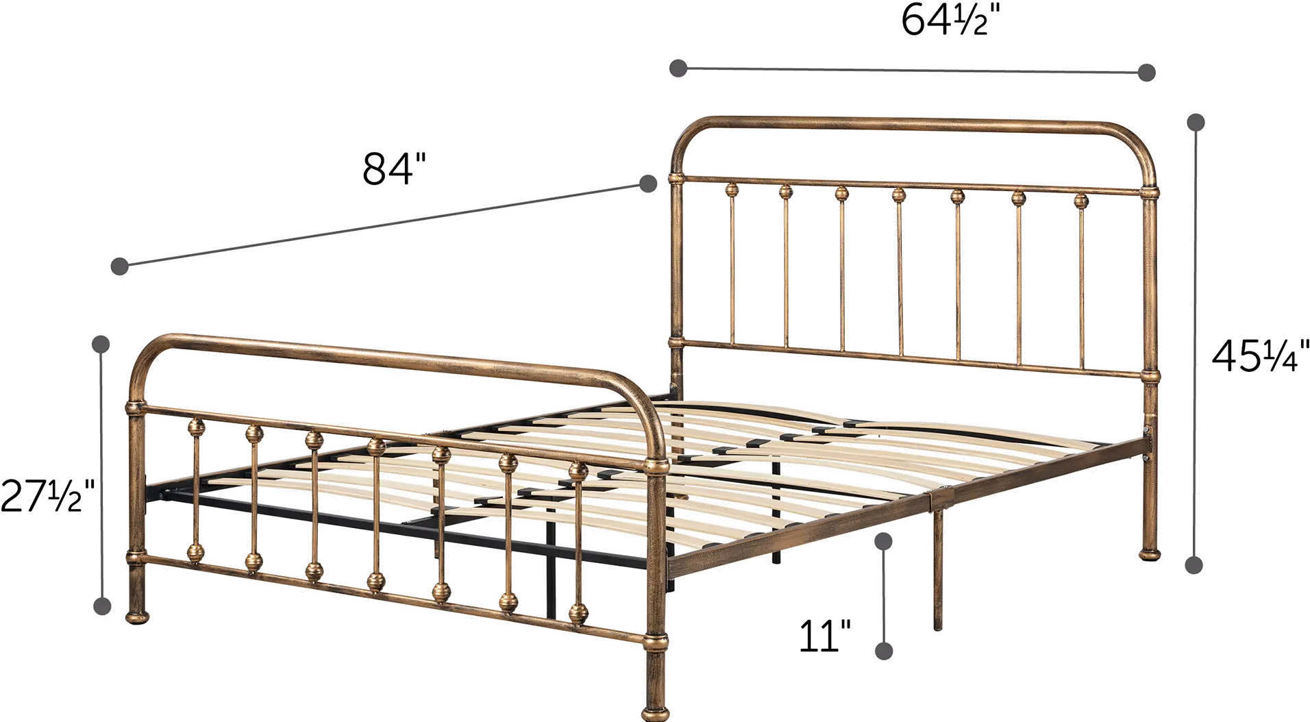 13068 Prairie Bronze Queen Metal Platform Bed - South Shore-6