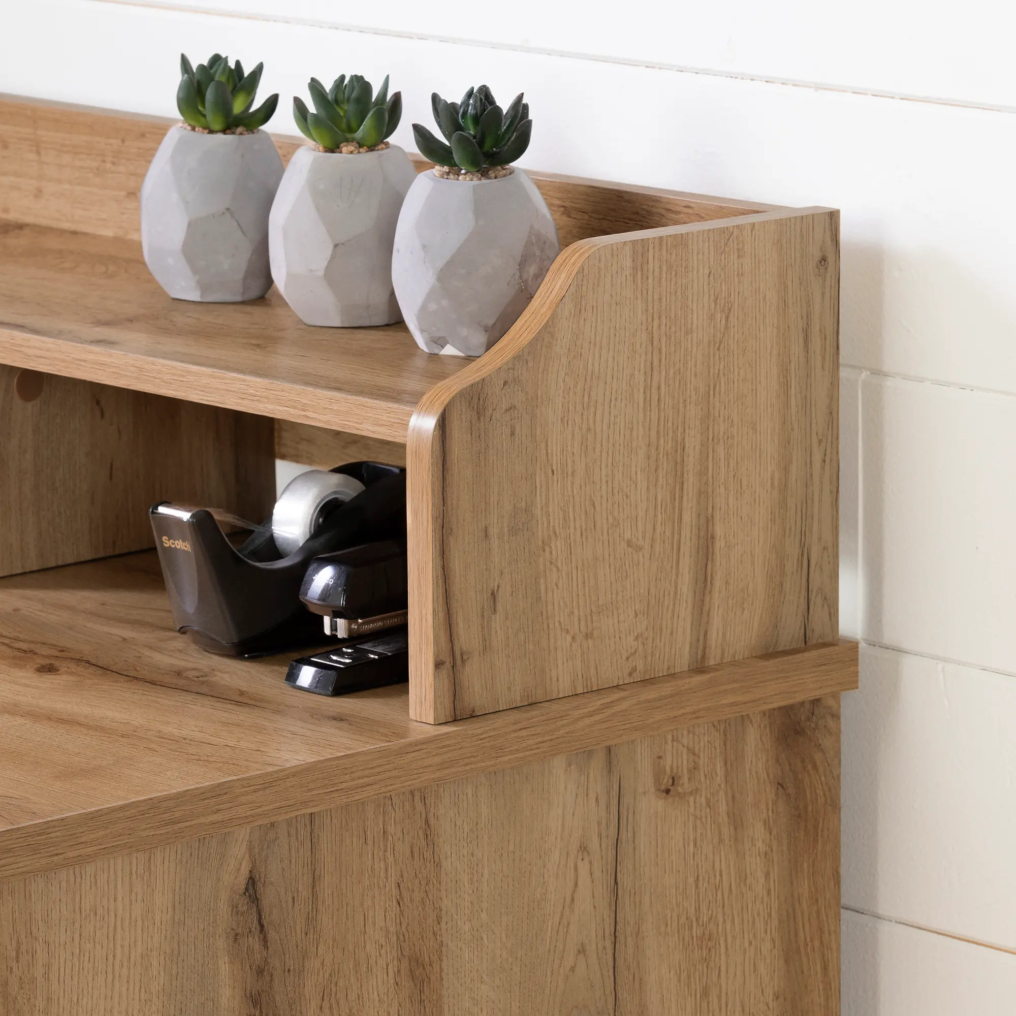 13120 Versa Light Brown Oak Desk with Hutch - South Shore-5
