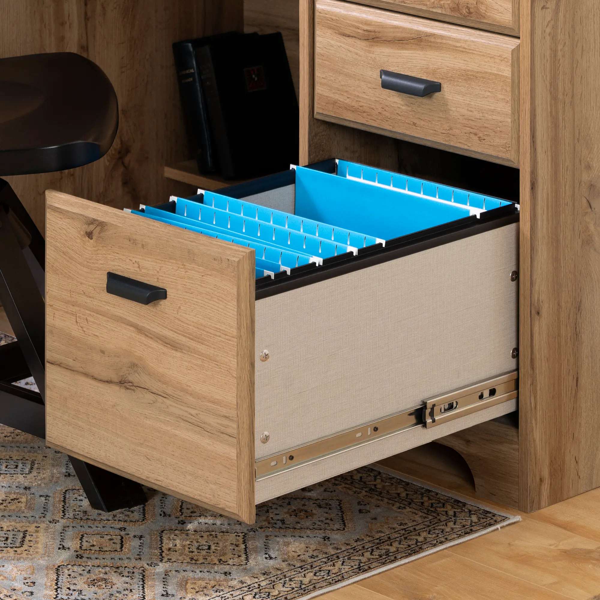 13120 Versa Light Brown Oak Desk with Hutch - South Shore-6