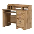 13120 Versa Light Brown Oak Desk with Hutch