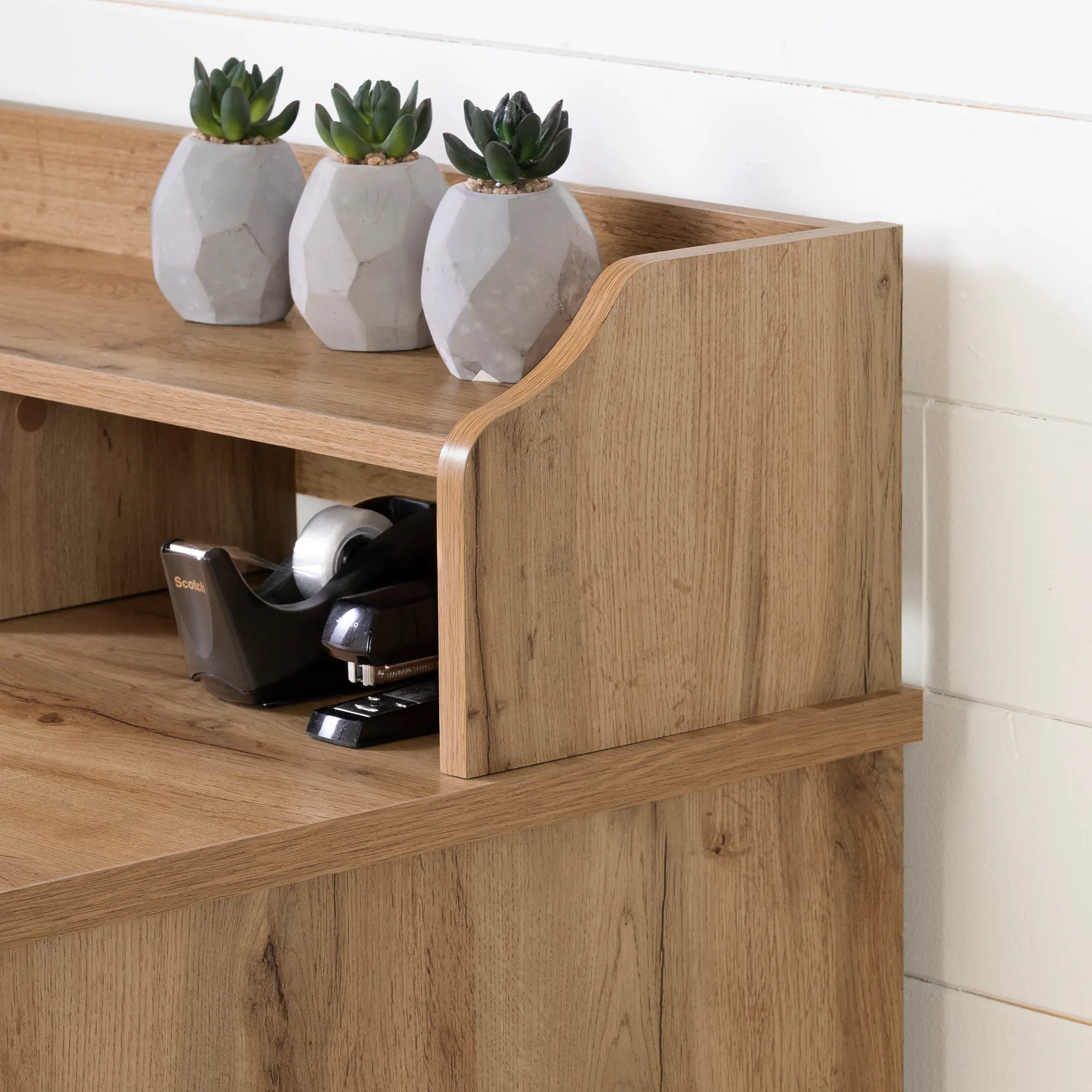 13120 Versa Light Brown Oak Desk with Hutch-5