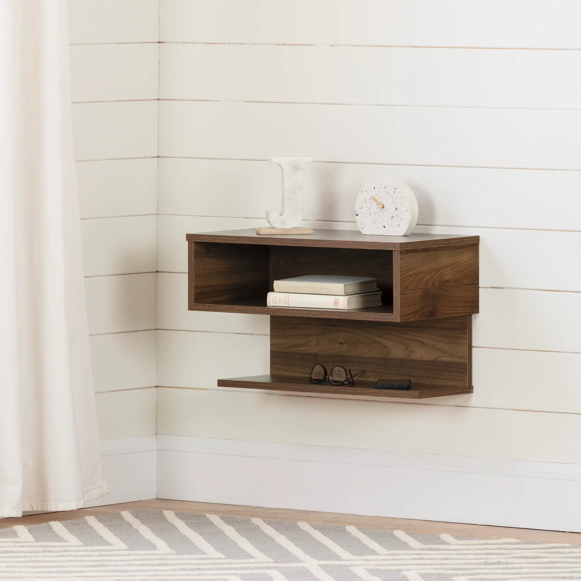 13246 Walnut Floating Nightstand- Sazena-3