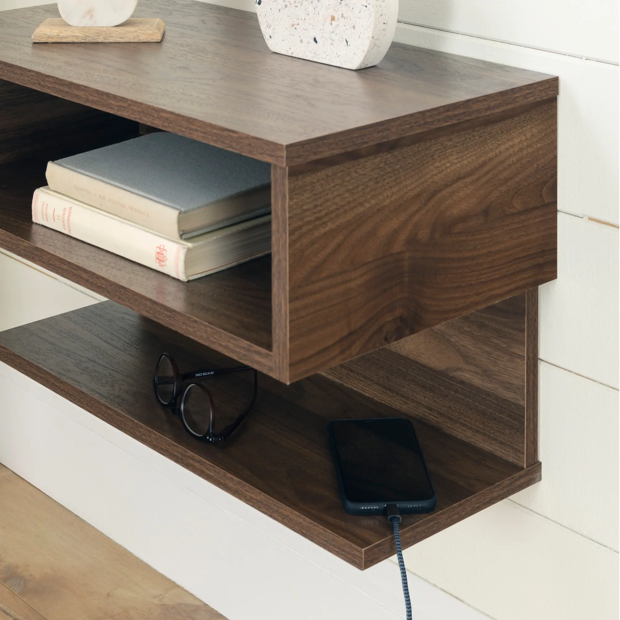13246 Walnut Floating Nightstand- Sazena-4