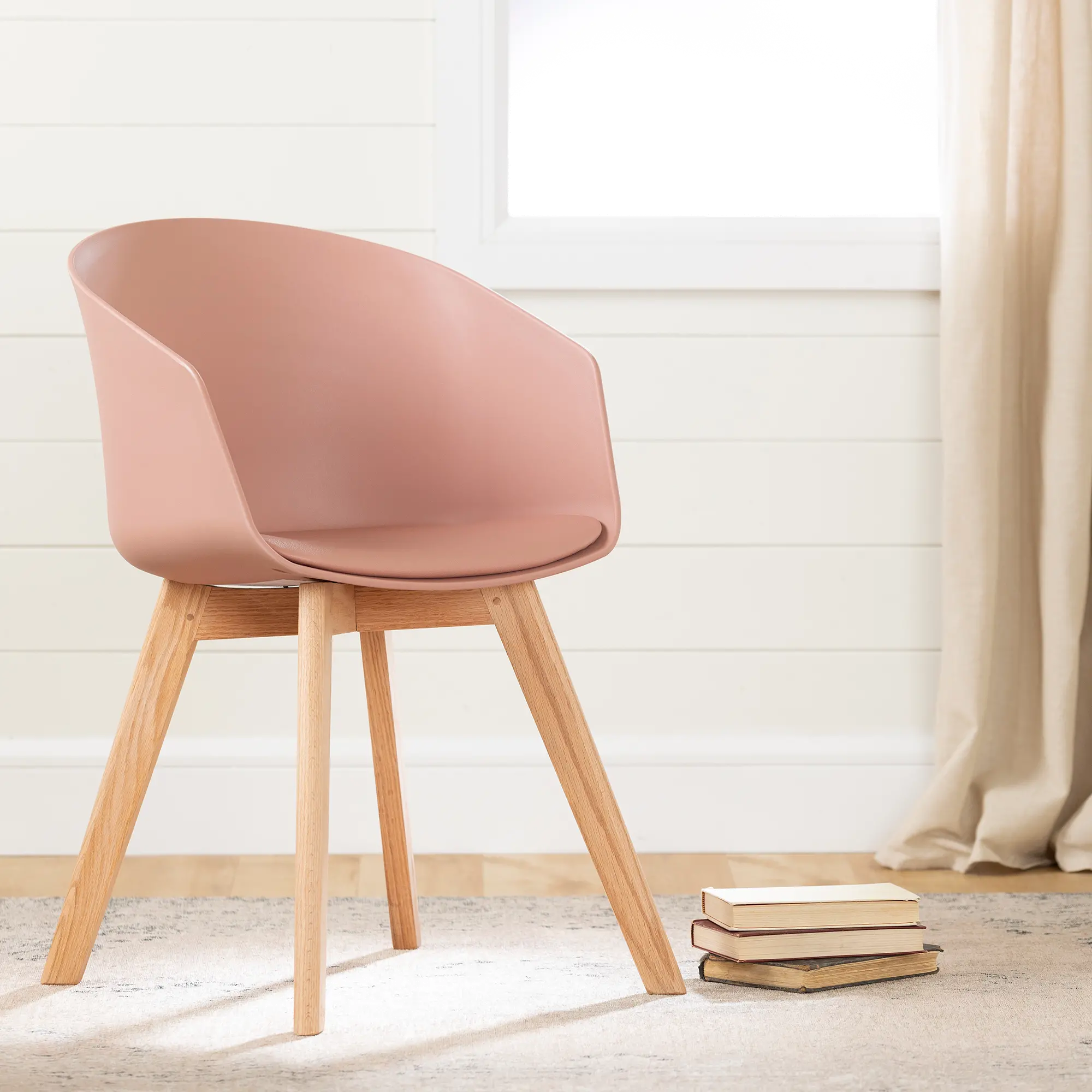 100402 Flam Pink and Natural Dining Room Chair - South Shore-2