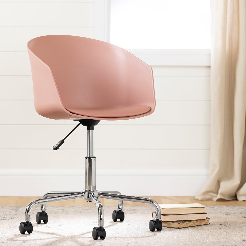 Flam Pink and Chrome Swivel Chair