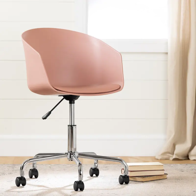 Flam Pink and Chrome Swivel Chair