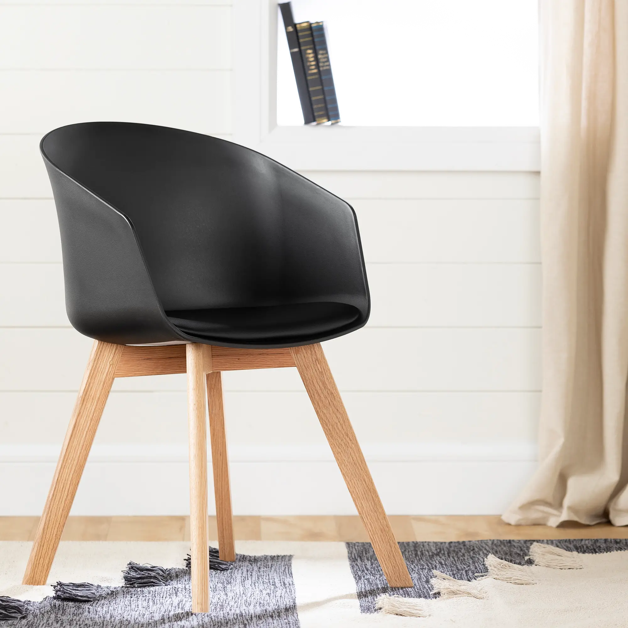 100410 Flam Black and Natural Dining Room Chair - South Shore-2