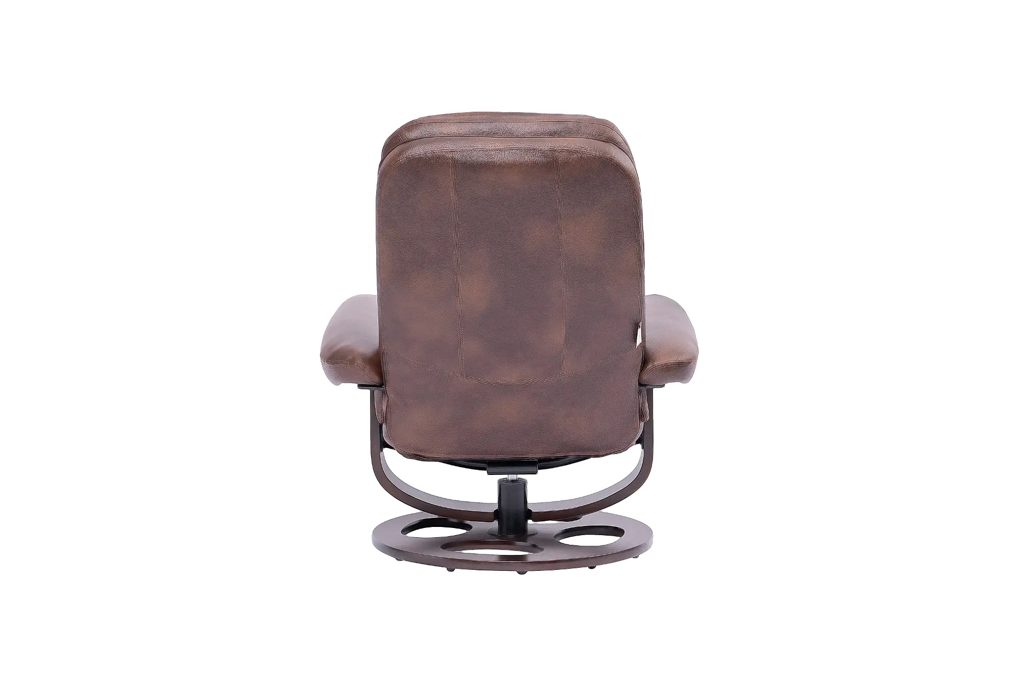 Wasatch Whiskey Brown Leather Swivel Recliner with Matching Ottoman-5