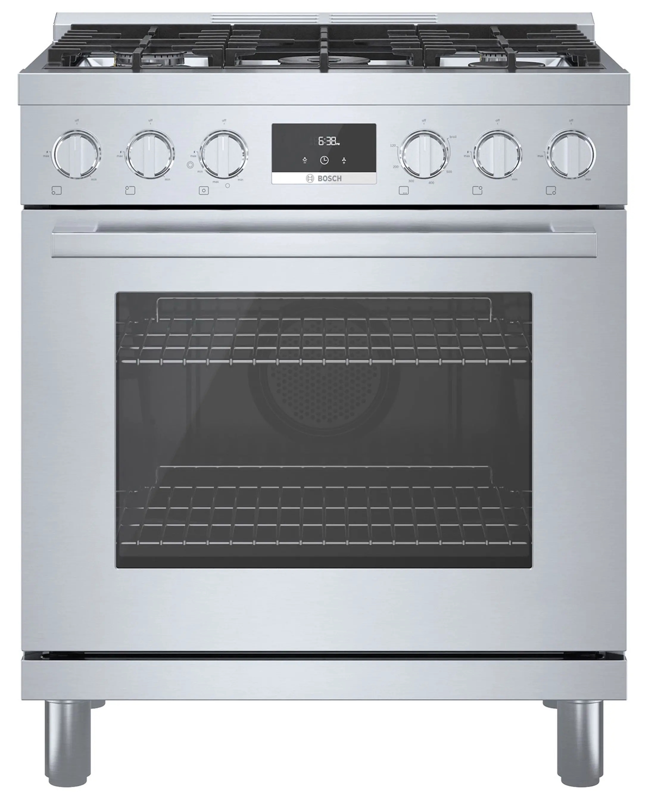 HGS8055UC Bosch 800 Series 3.7 cu ft Gas Range - Stainless Steel 30 Inch-1