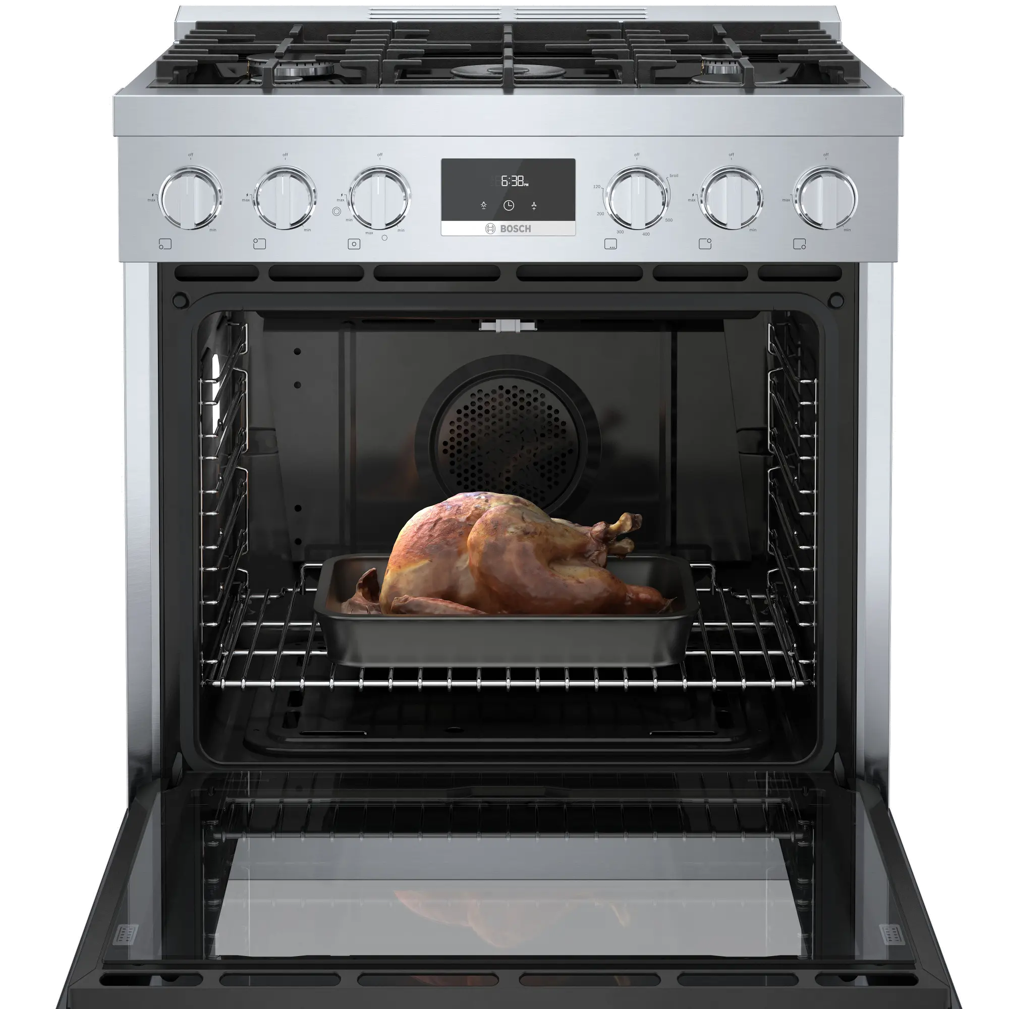 HGS8055UC Bosch 800 Series 3.7 cu ft Gas Range - Stainless Steel 30 Inch-3