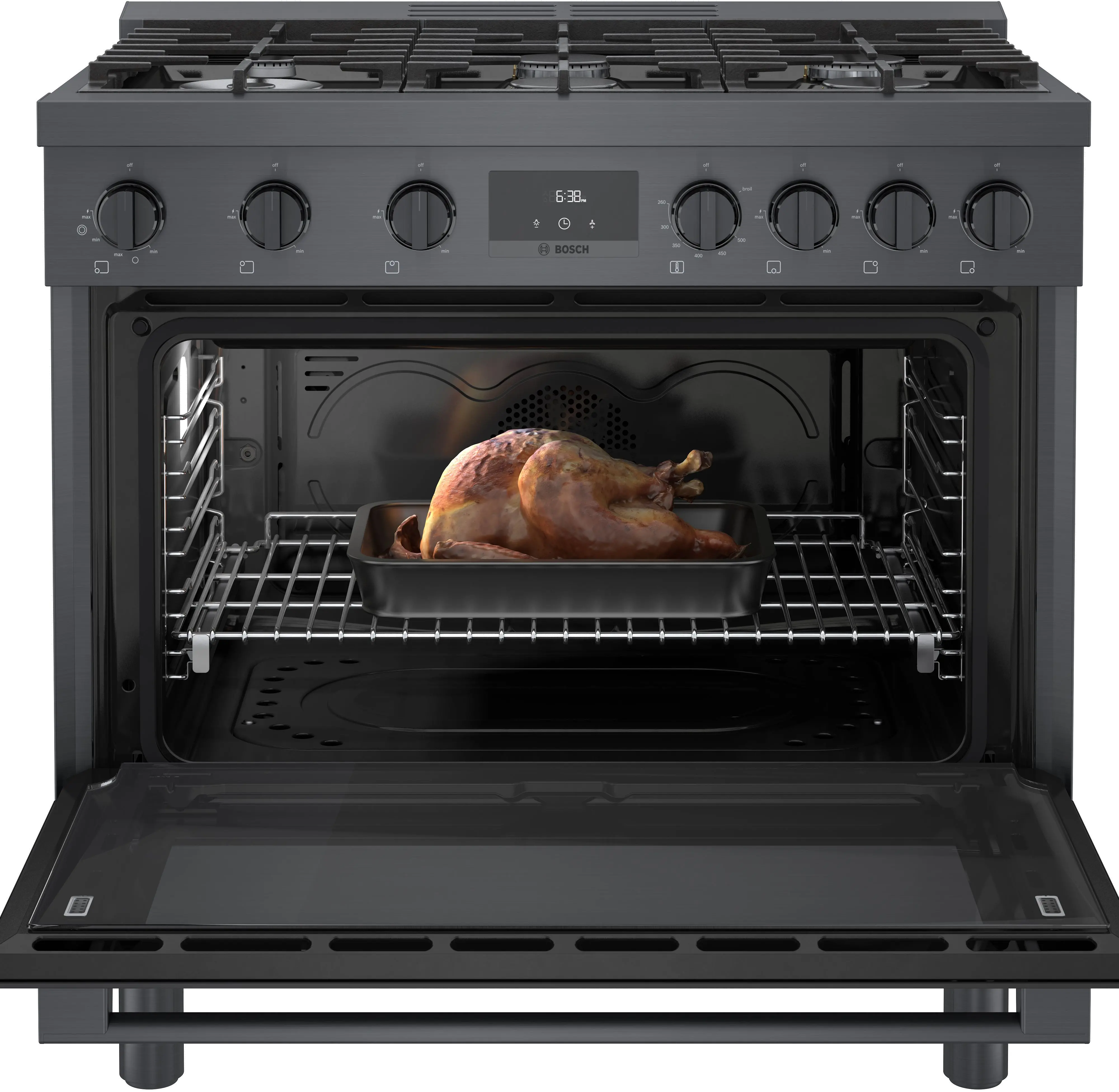 HGS8645UC Bosch 800 Series 3.4 cu ft Gas Range - Black Stainless Steel 36 Inch-4