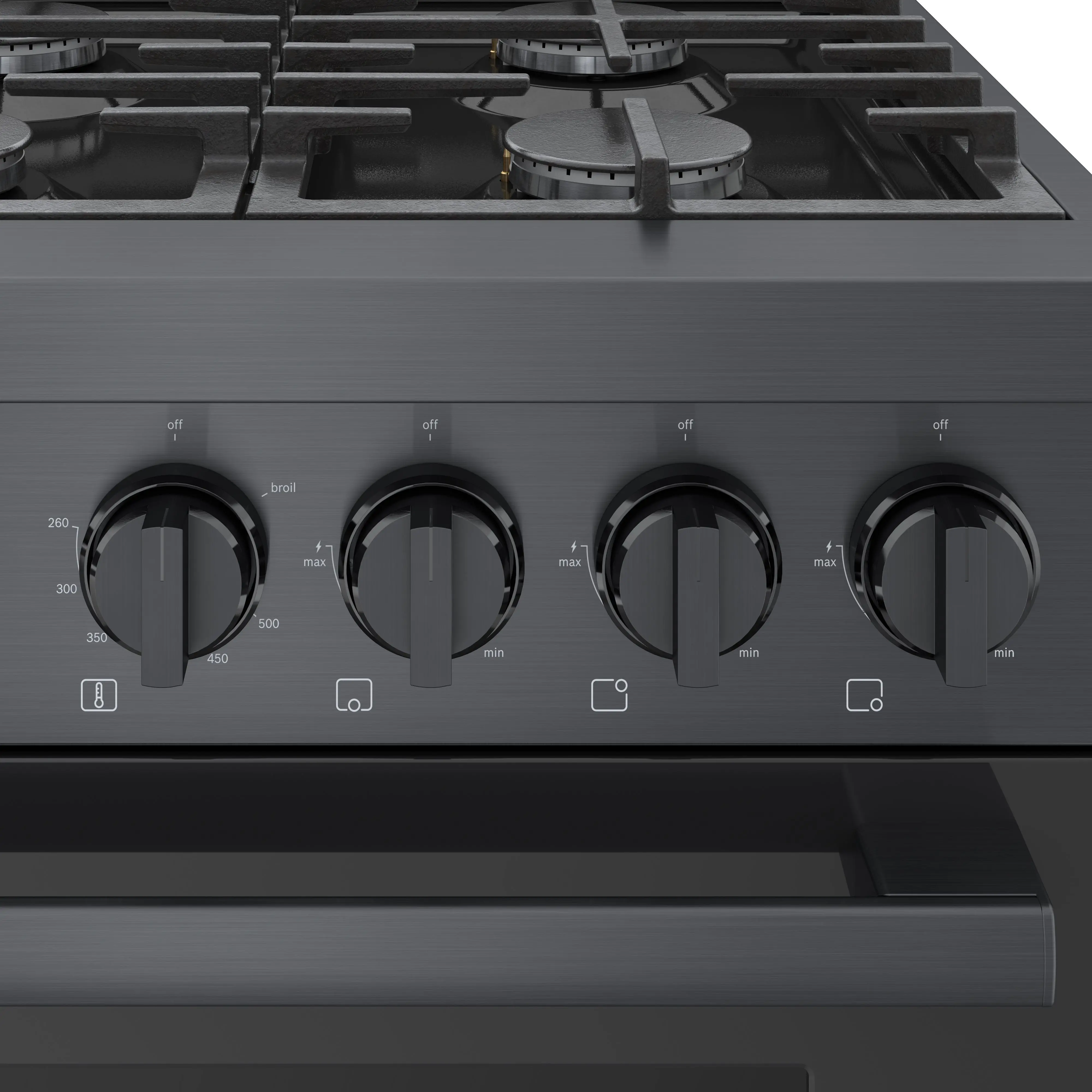 HGS8645UC Bosch 800 Series 3.4 cu ft Gas Range - Black Stainless Steel 36 Inch-2