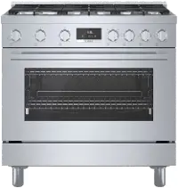HDS8655U Bosch 800 Freestanding Dual Fuel Range - 36 Inch, Stainless Steel