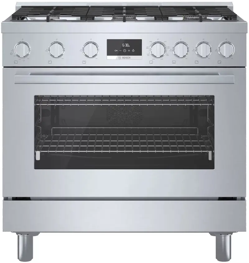 Bosch 800 Freestanding Dual Fuel Range - 36 Inch, Stainless Steel