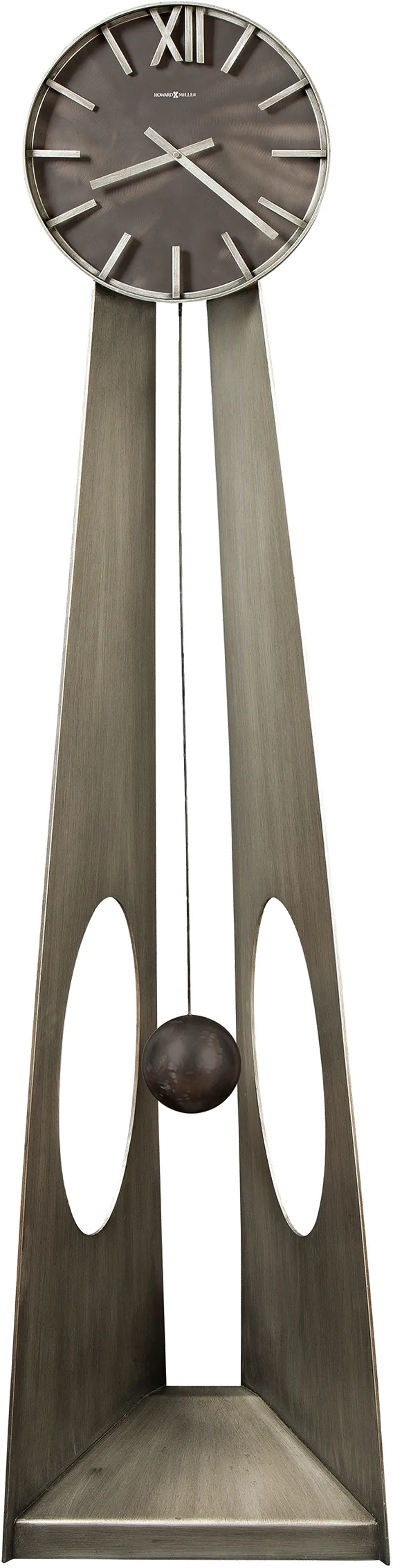 Otis Modern Silver Floor Clock