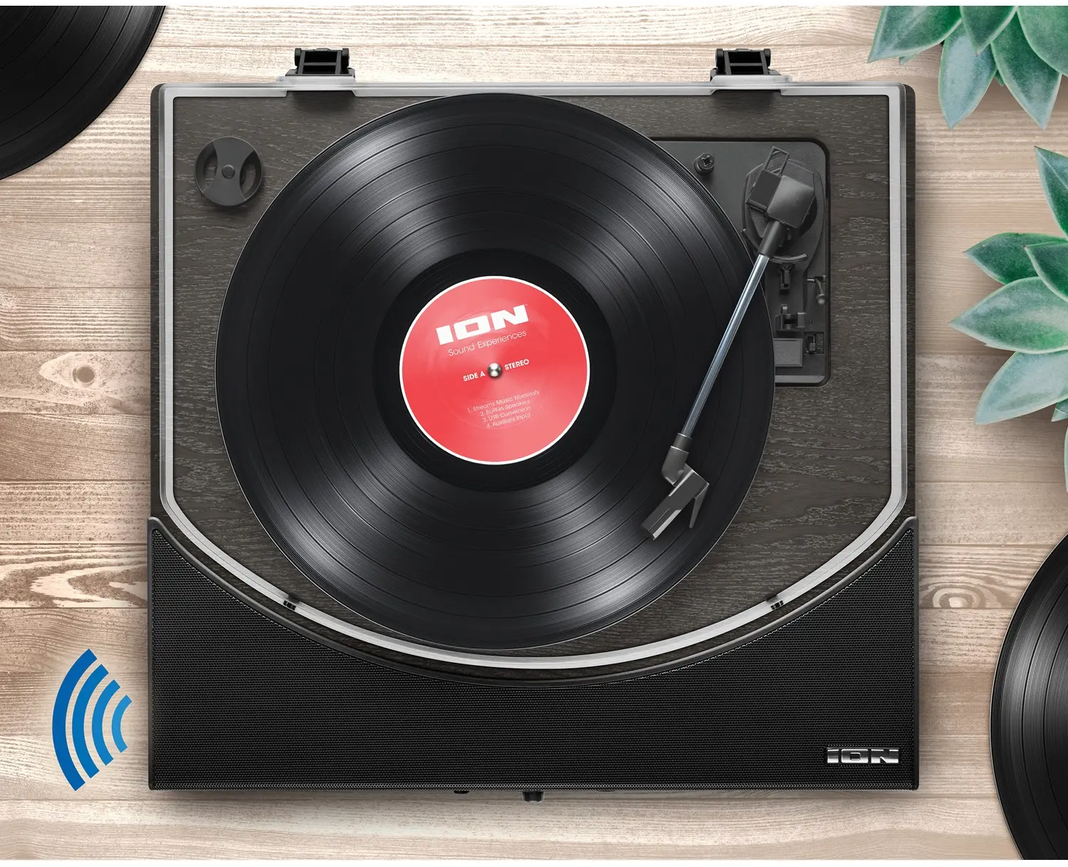 IT94BK/TT-W/SPEAKER Premier LP Wireless Turntable with Built-In Soundbar-5