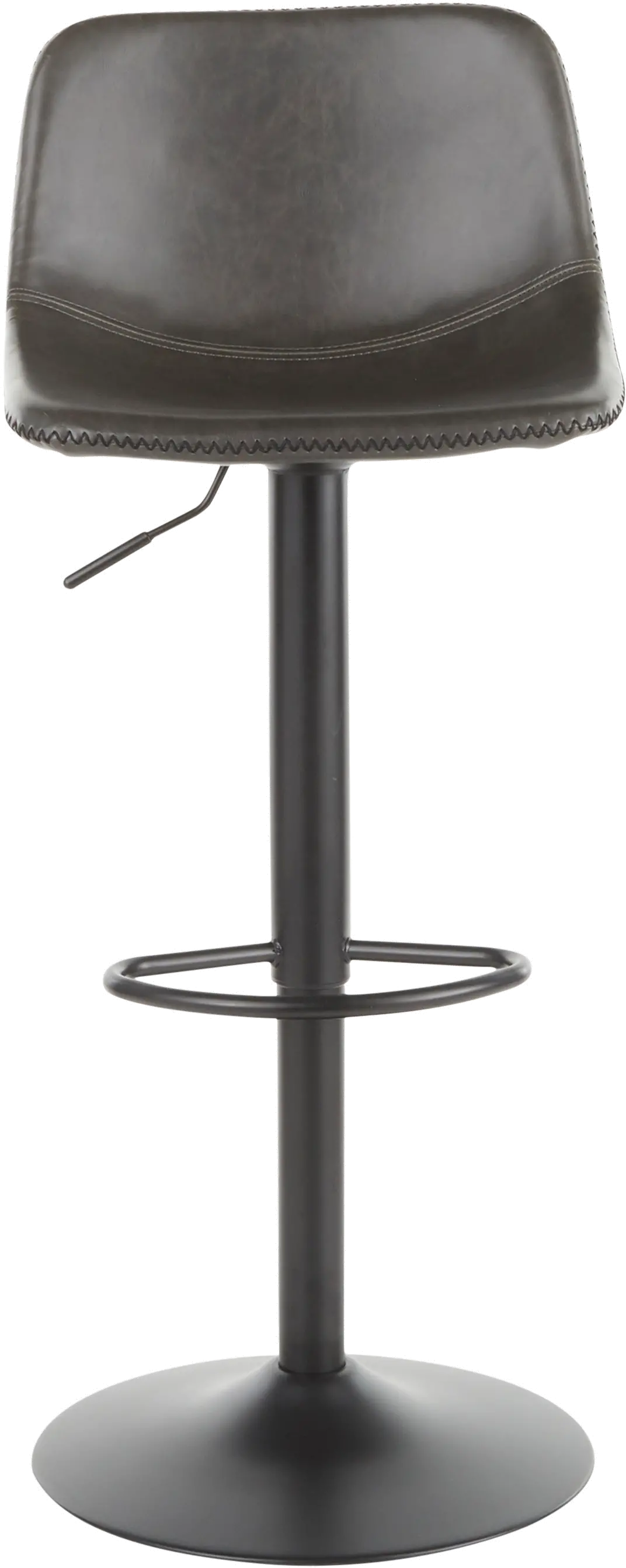 BS-DUKE BKGY2 Industrial Gray Metal Adjustable Height Swivel Bar Stool (Set of 2) - Duke-3