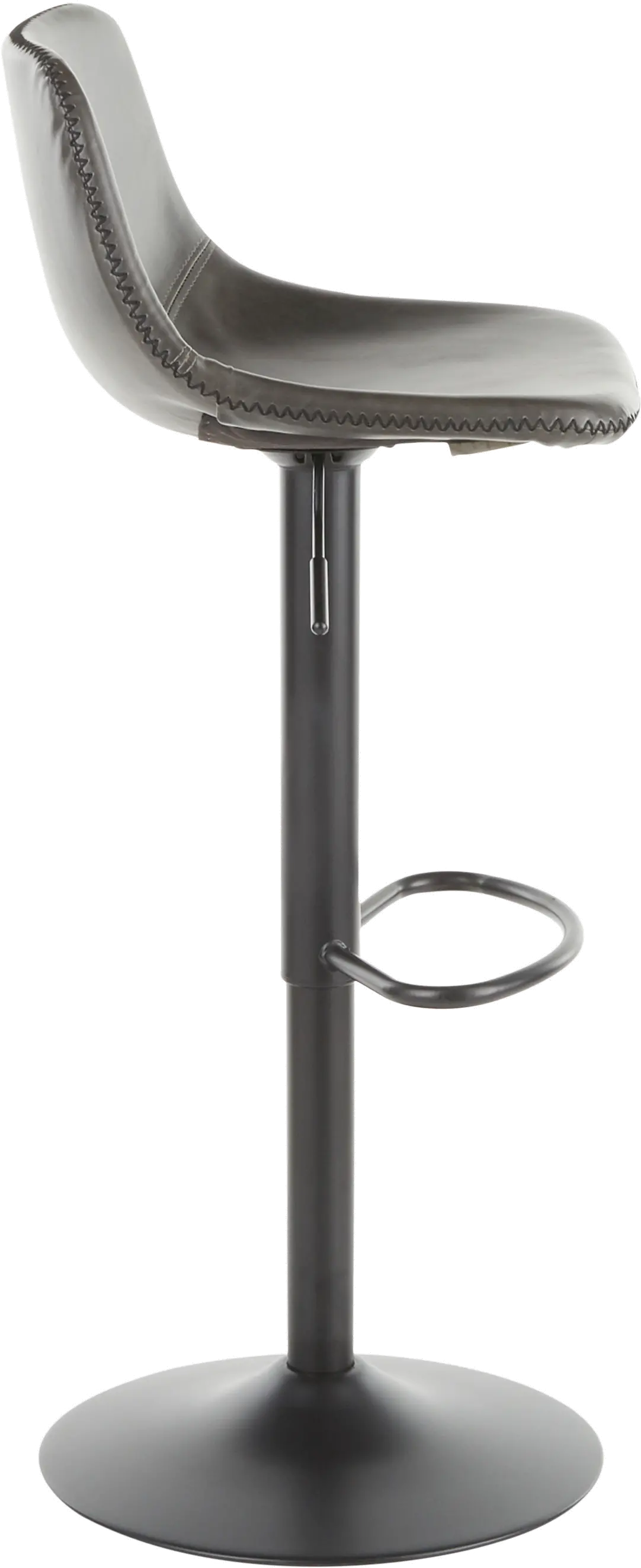 BS-DUKE BKGY2 Industrial Gray Metal Adjustable Height Swivel Bar Stool (Set of 2) - Duke-4