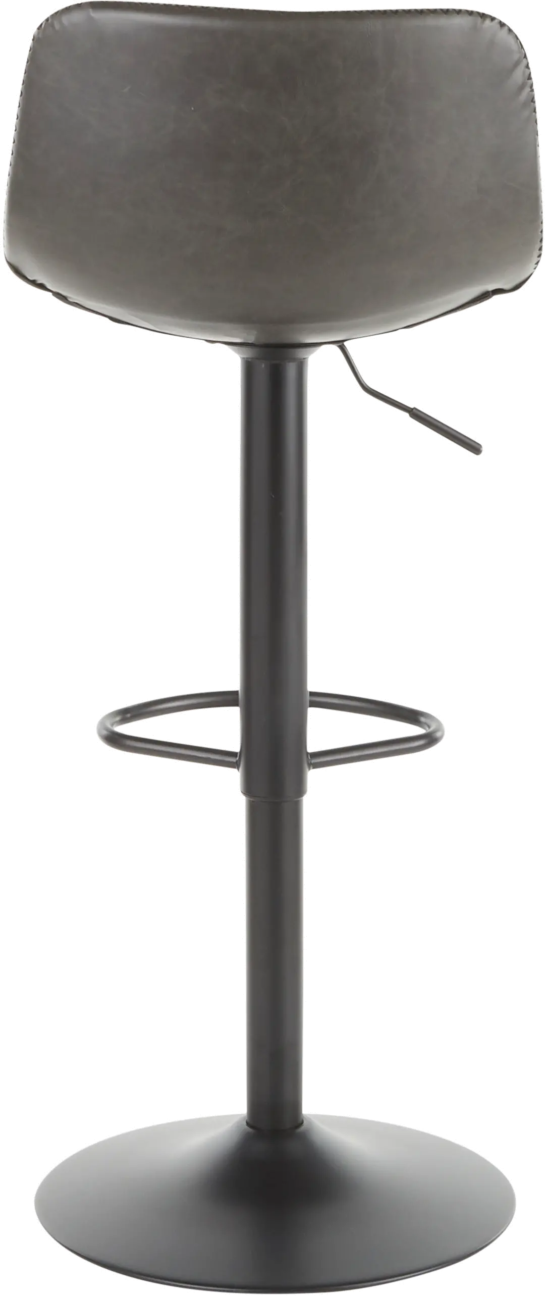 BS-DUKE BKGY2 Industrial Gray Metal Adjustable Height Swivel Bar Stool (Set of 2) - Duke-5