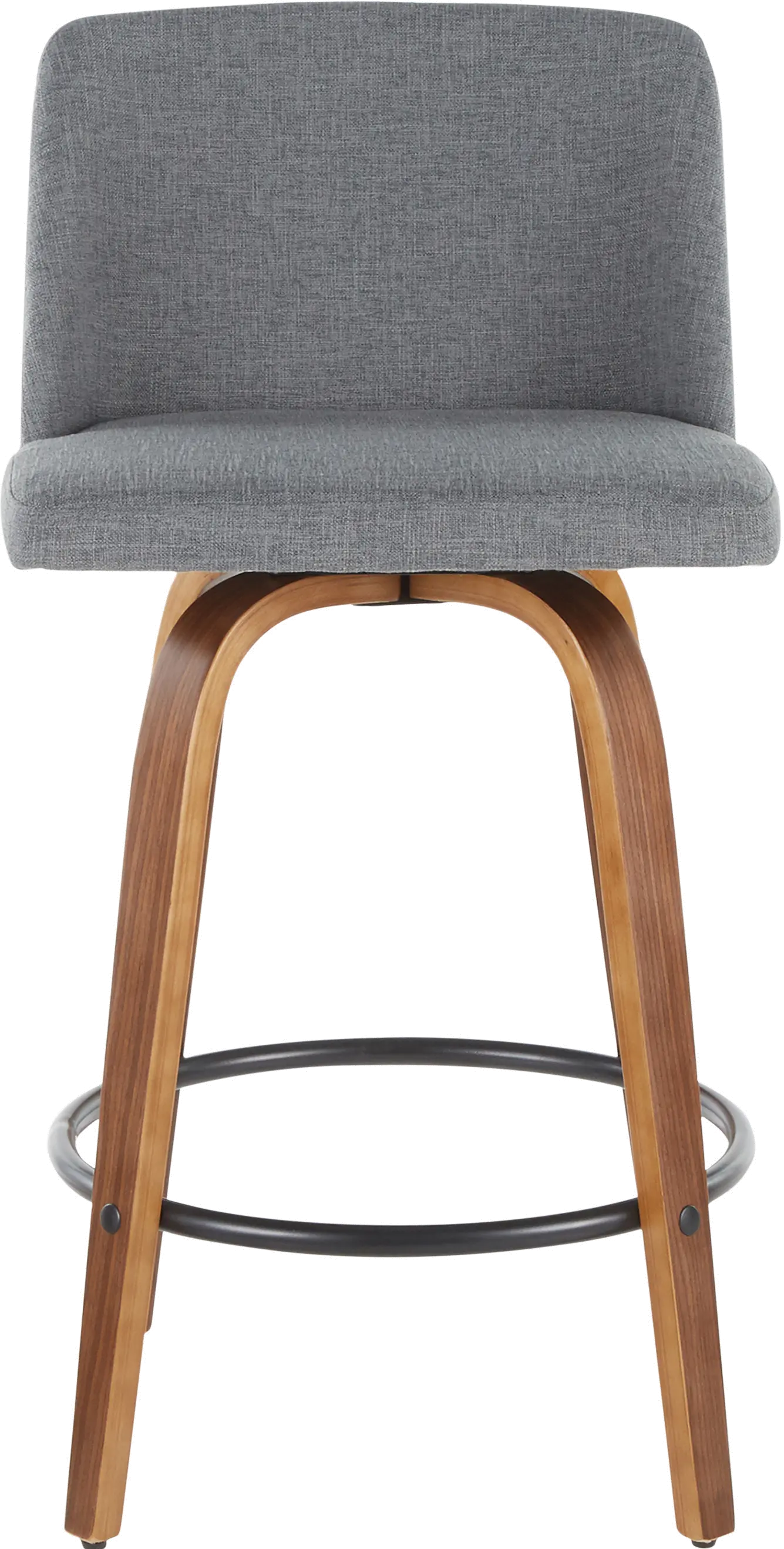 B26-TRNO2Q WLGY2 Mid Century Modern Brown and Gray Counter Height Stool (Set of 2) - Tintori-4