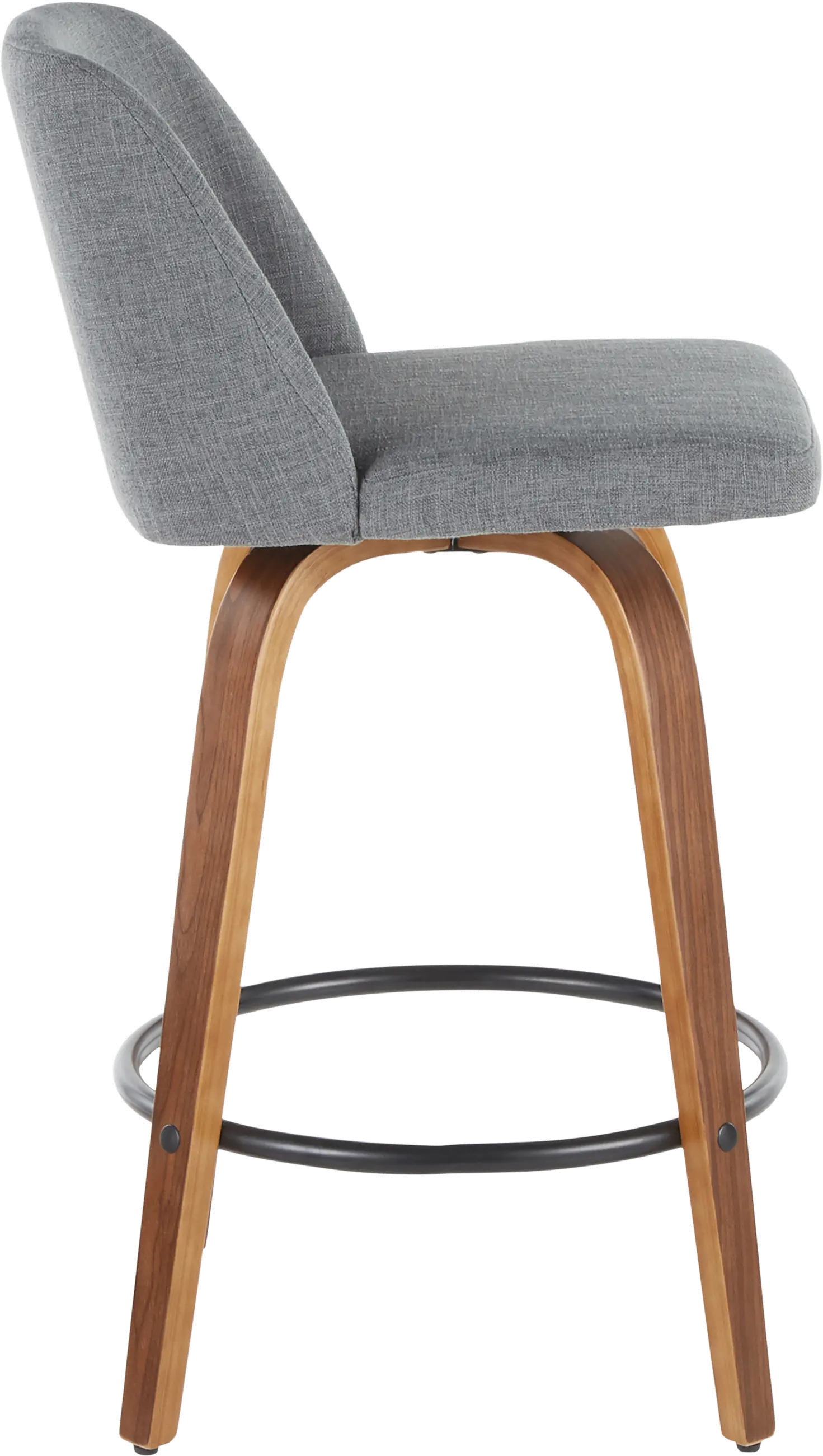 B26-TRNO2Q WLGY2 Mid Century Modern Brown and Gray Counter Height Stool (Set of 2) - Tintori-5