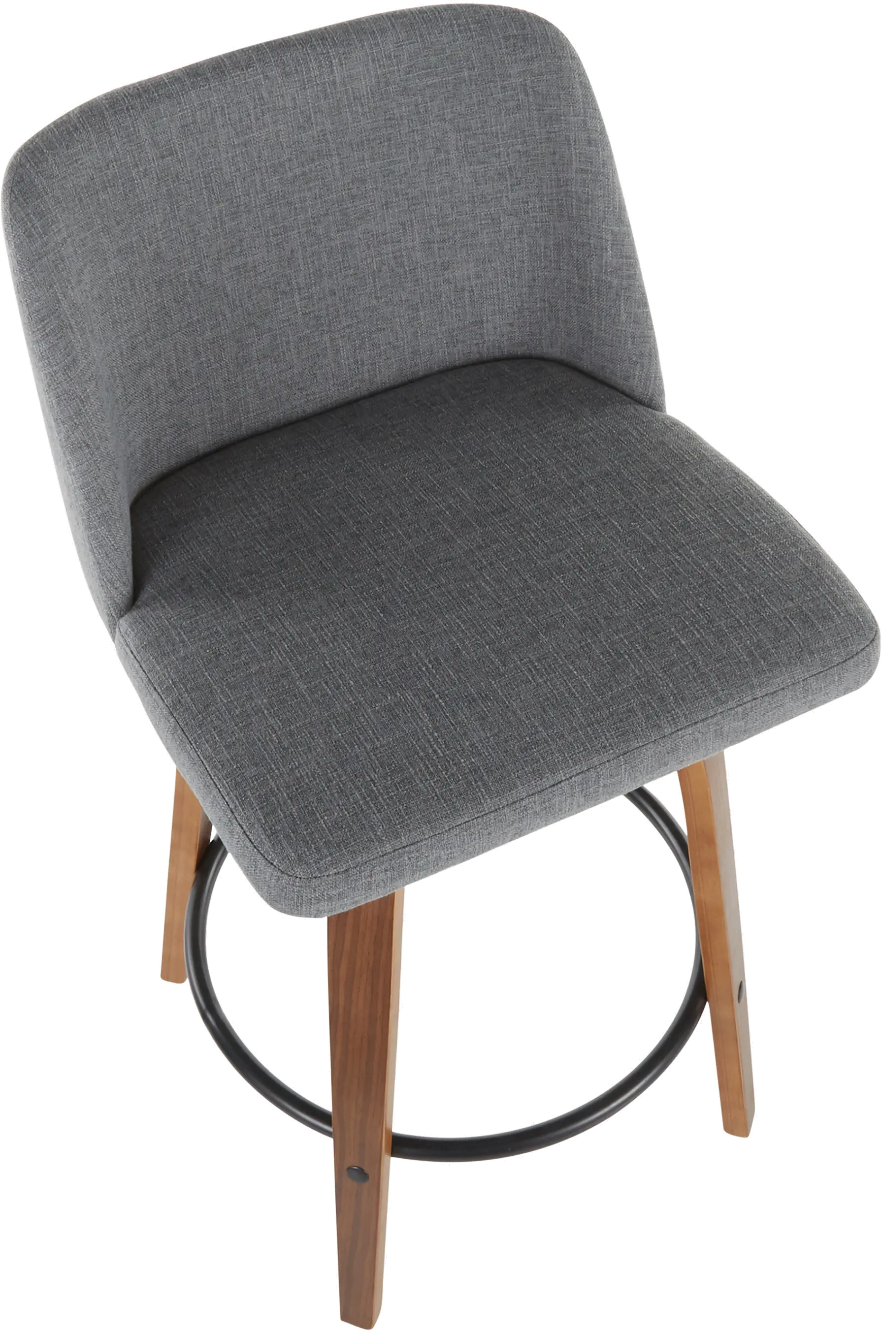 B26-TRNO2Q WLGY2 Mid Century Modern Brown and Gray Counter Height Stool (Set of 2) - Tintori-7