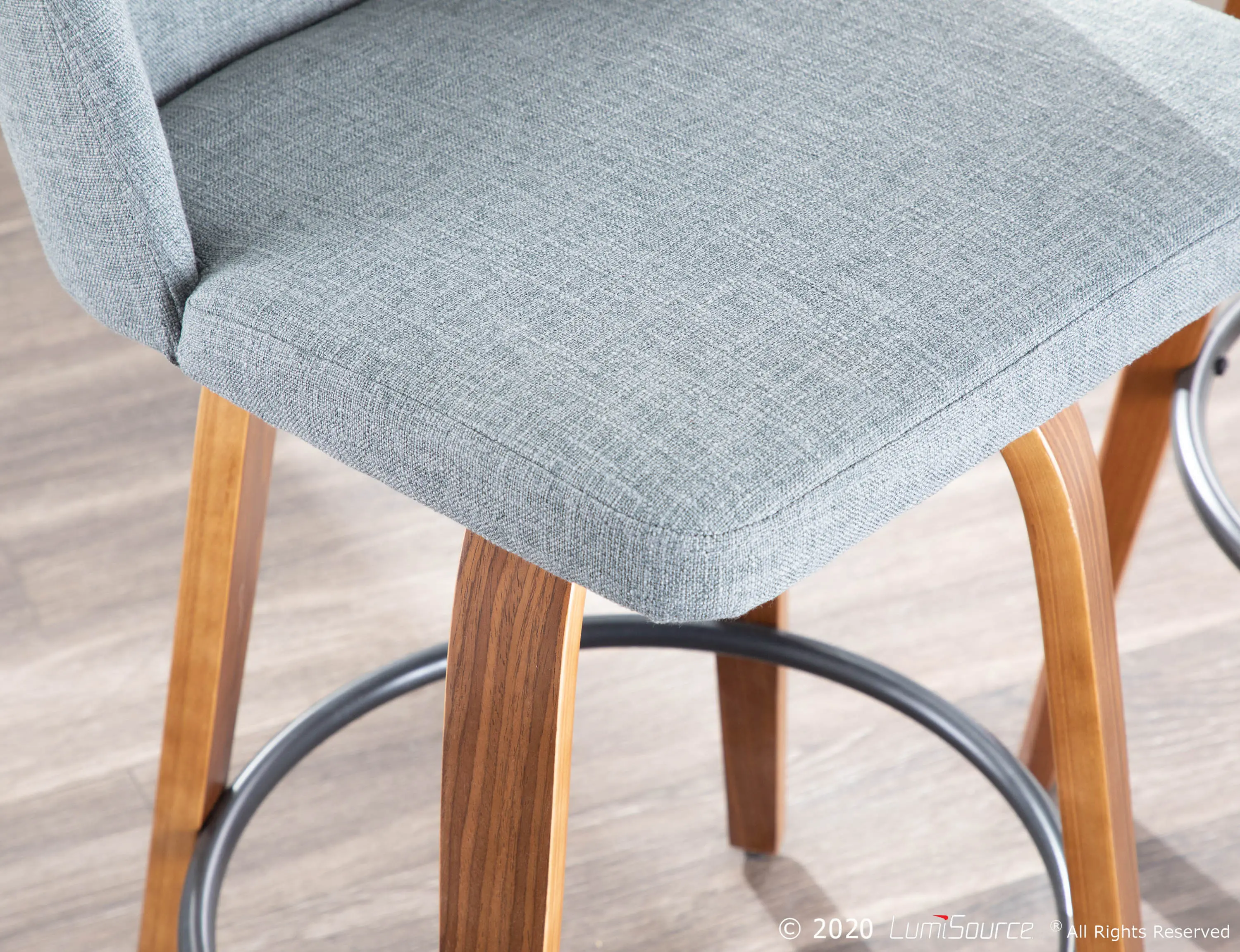 B26-TRNO2Q WLGY2 Mid Century Modern Brown and Gray Counter Height Stool (Set of 2) - Tintori-9