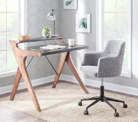 OFD-ARCHER WLGY Gray and Walnut Wood Home Office Desk - Archer