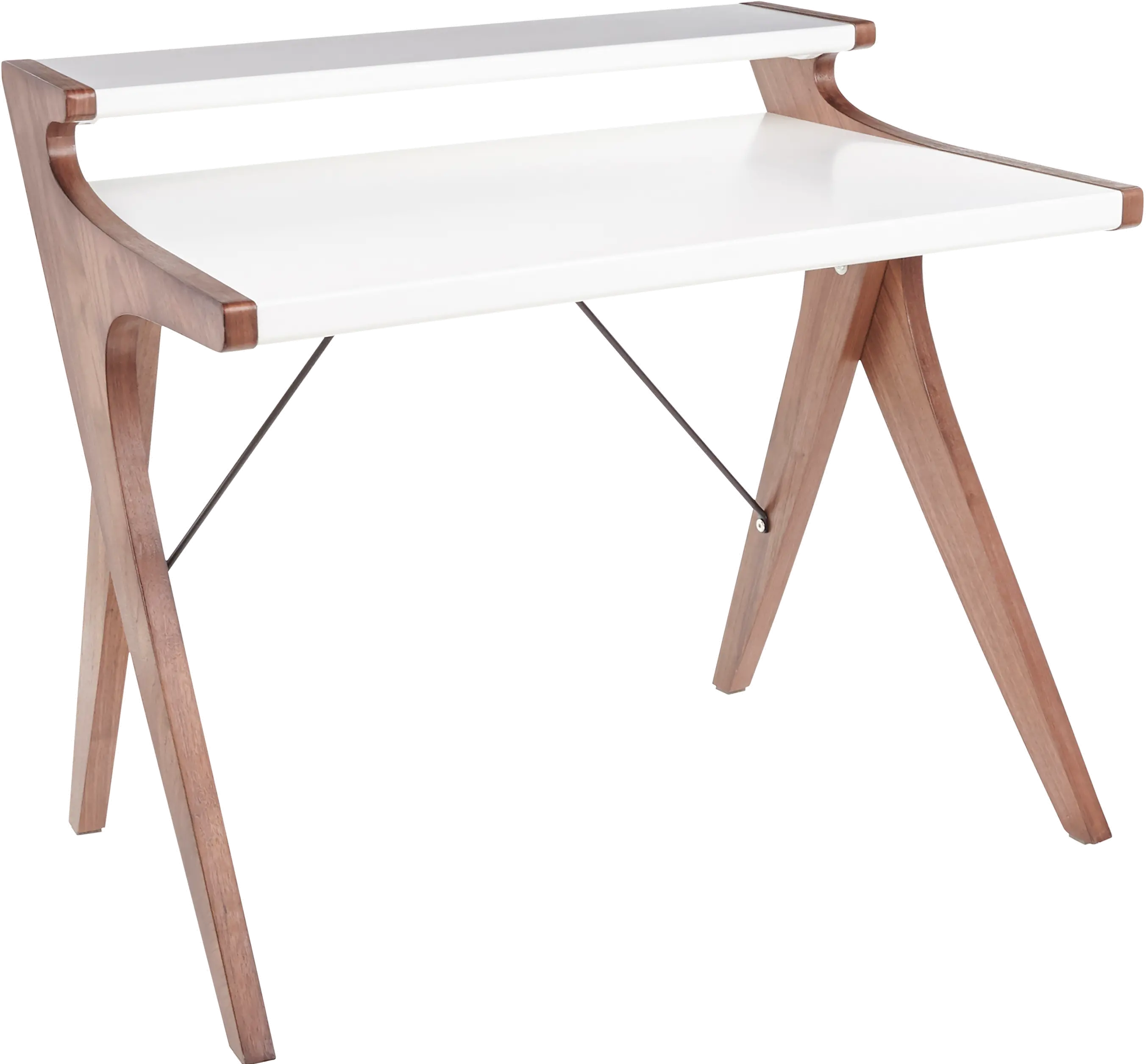 OFD-ARCHER WLW White and Walnut Wood Home Office Desk - Archer-3