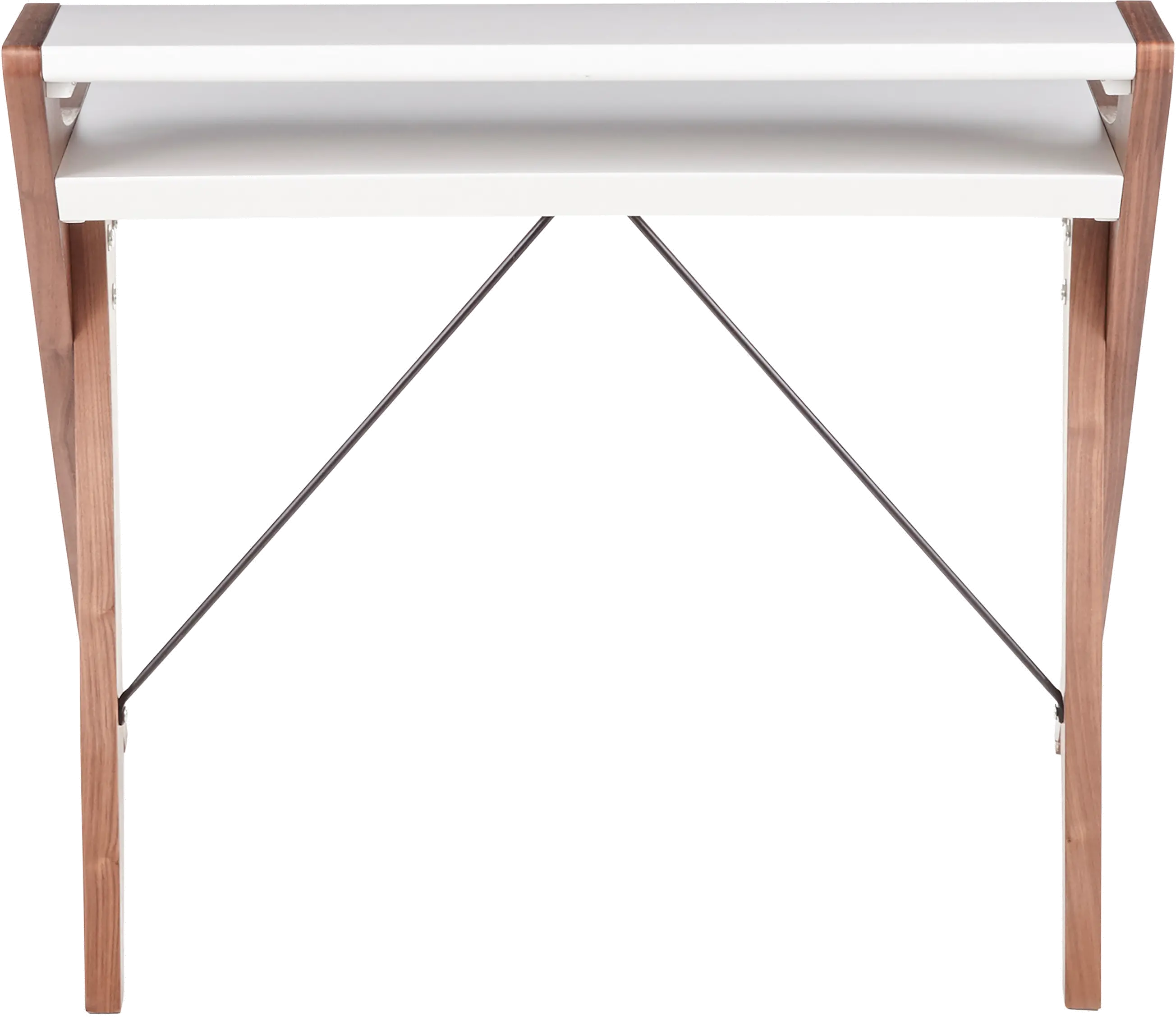 OFD-ARCHER WLW White and Walnut Wood Home Office Desk - Archer-5
