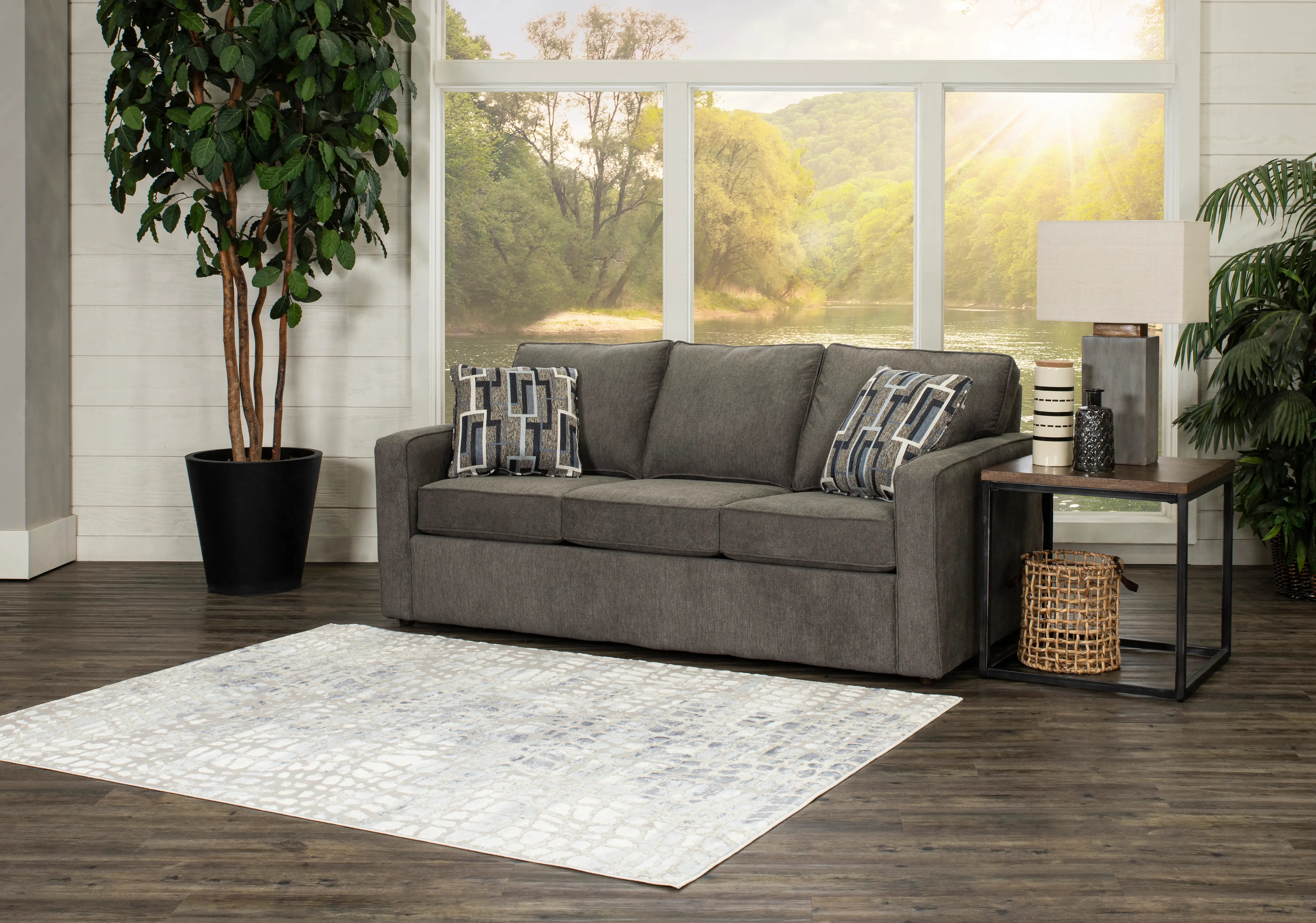 Norris Graphite Gray Casual Queen Sleeper Sofa-2