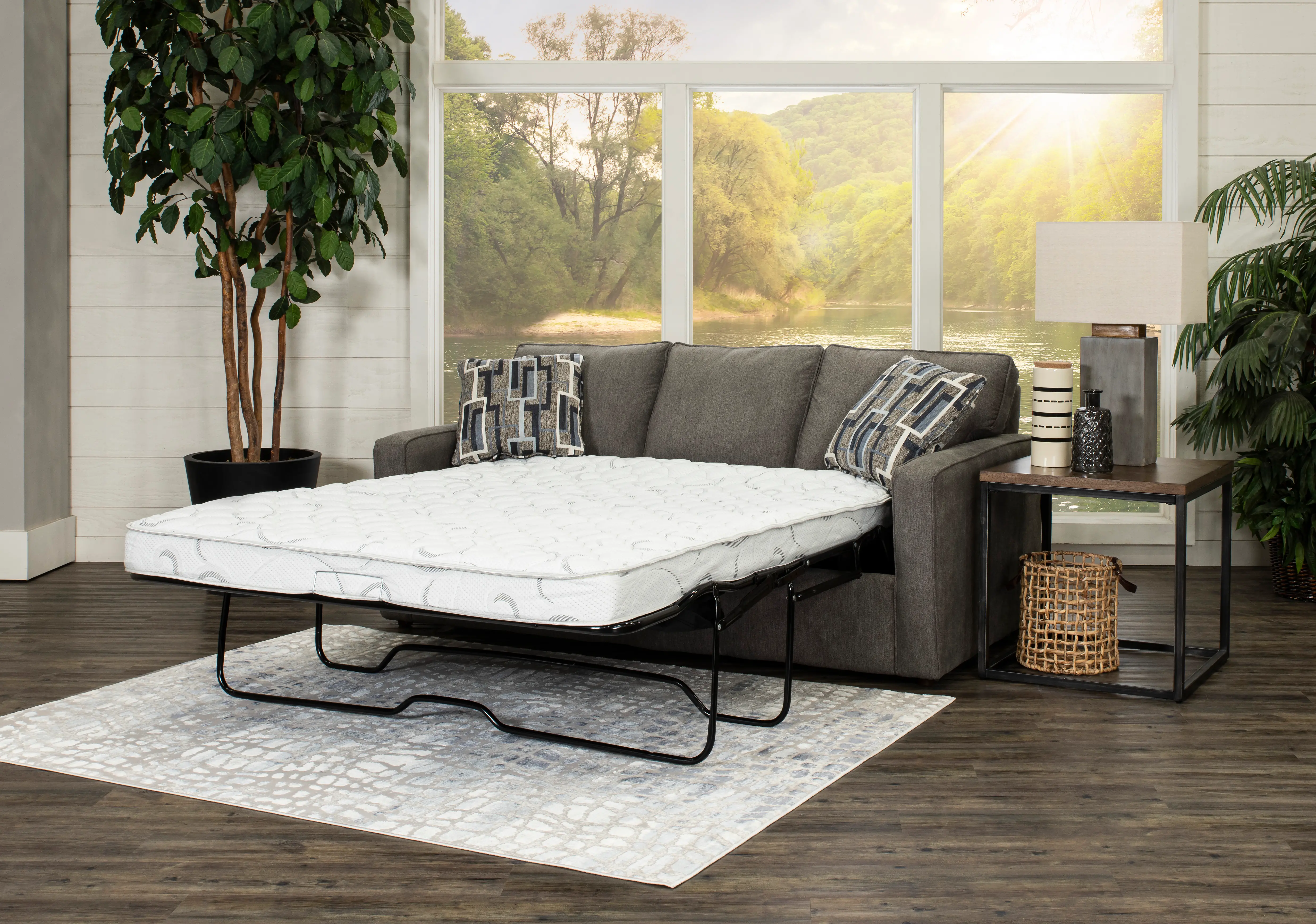 Norris Graphite Gray Casual Queen Sleeper Sofa-4