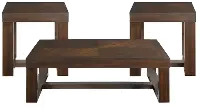 Rustic Cherry Brown Table, Set of 3