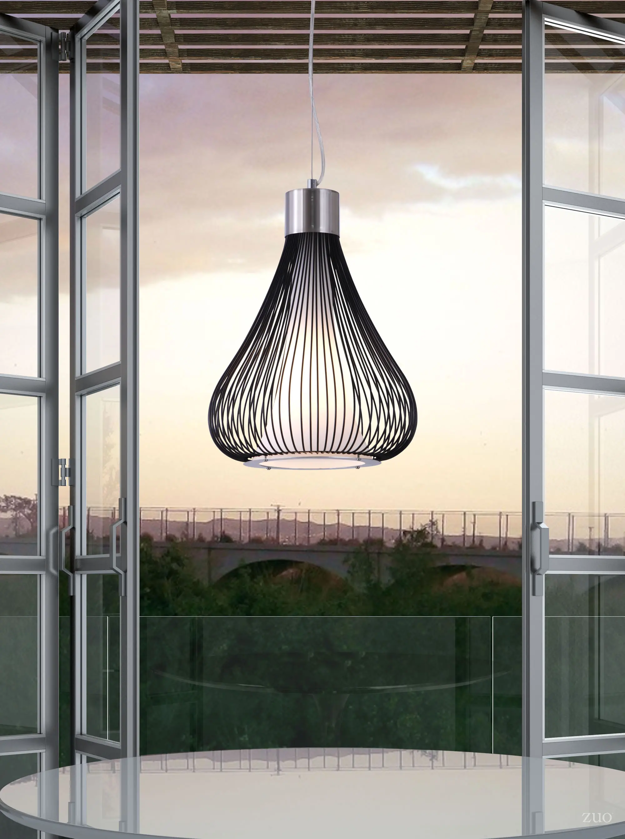 Black Wire Teardrop Ceiling Lamp - Interstellar-4