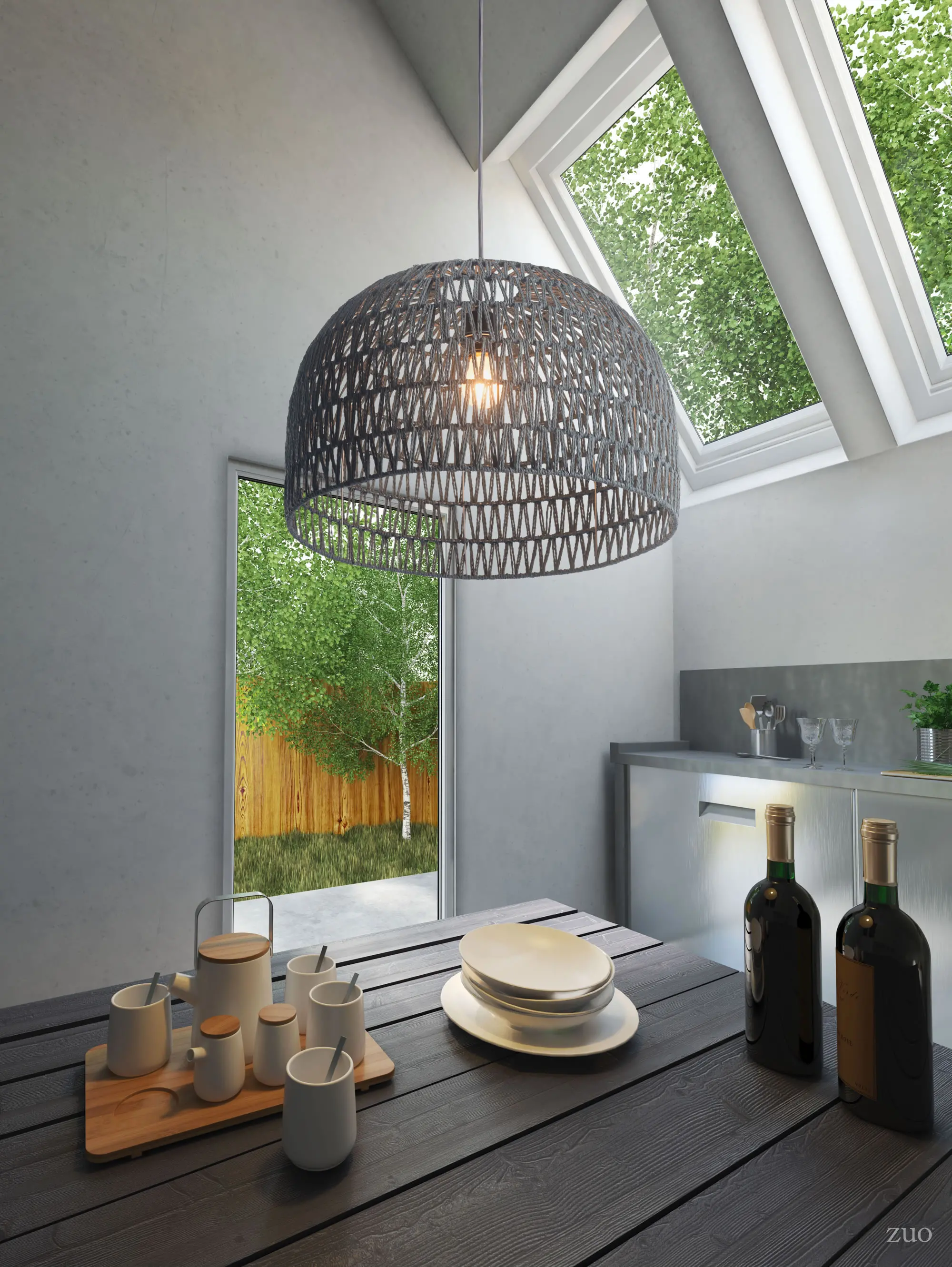 Modern Gray Ceiling Lamp - Paradise-2