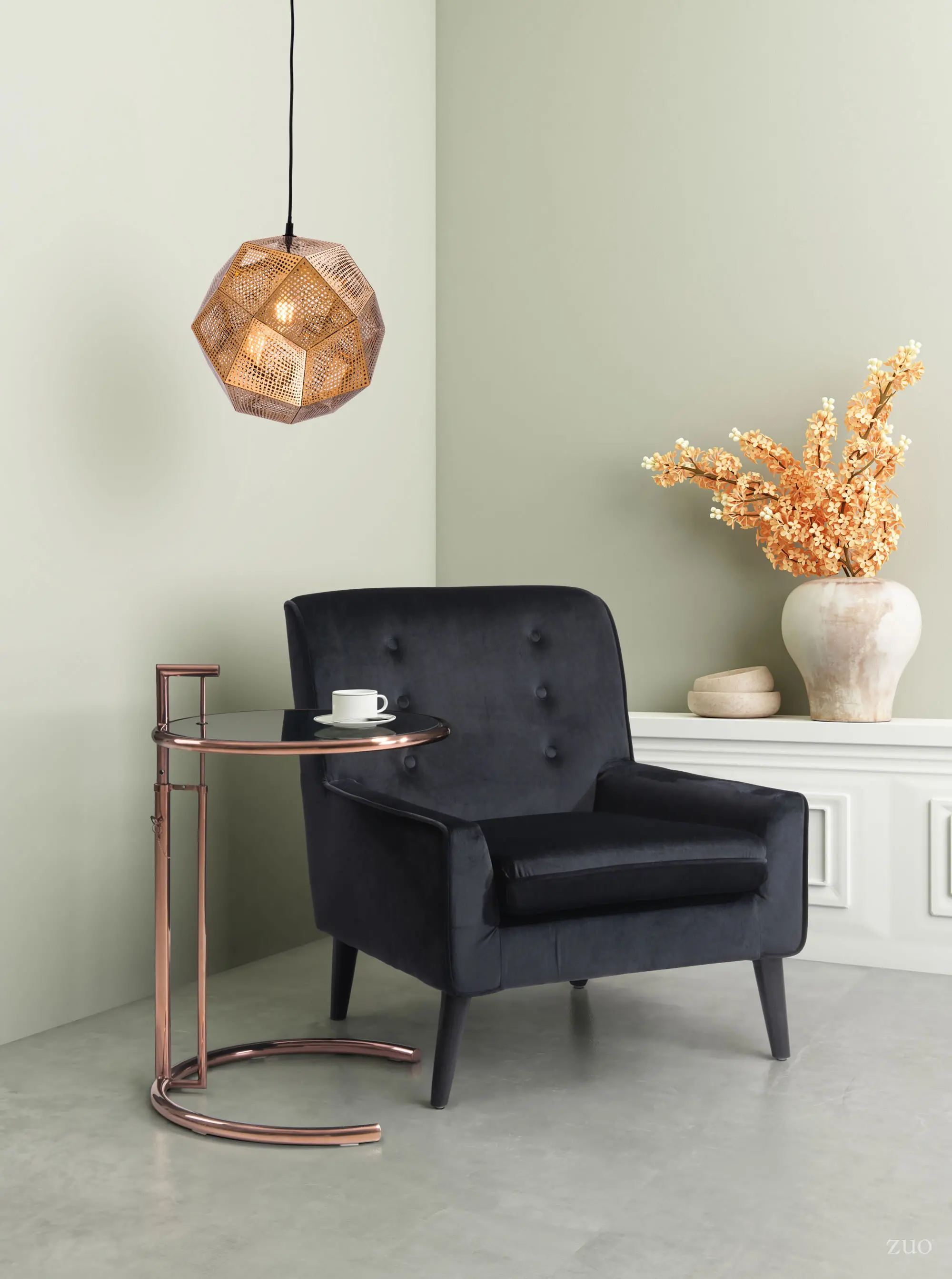Bald Electroplated Gold Metal Ceiling Lamp-2