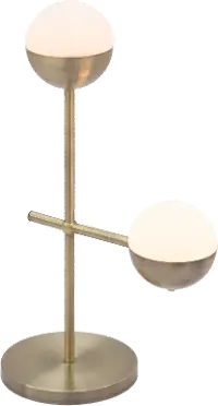 Mid Century Modern White and Brushed Brass Table Lamp - Waterloo