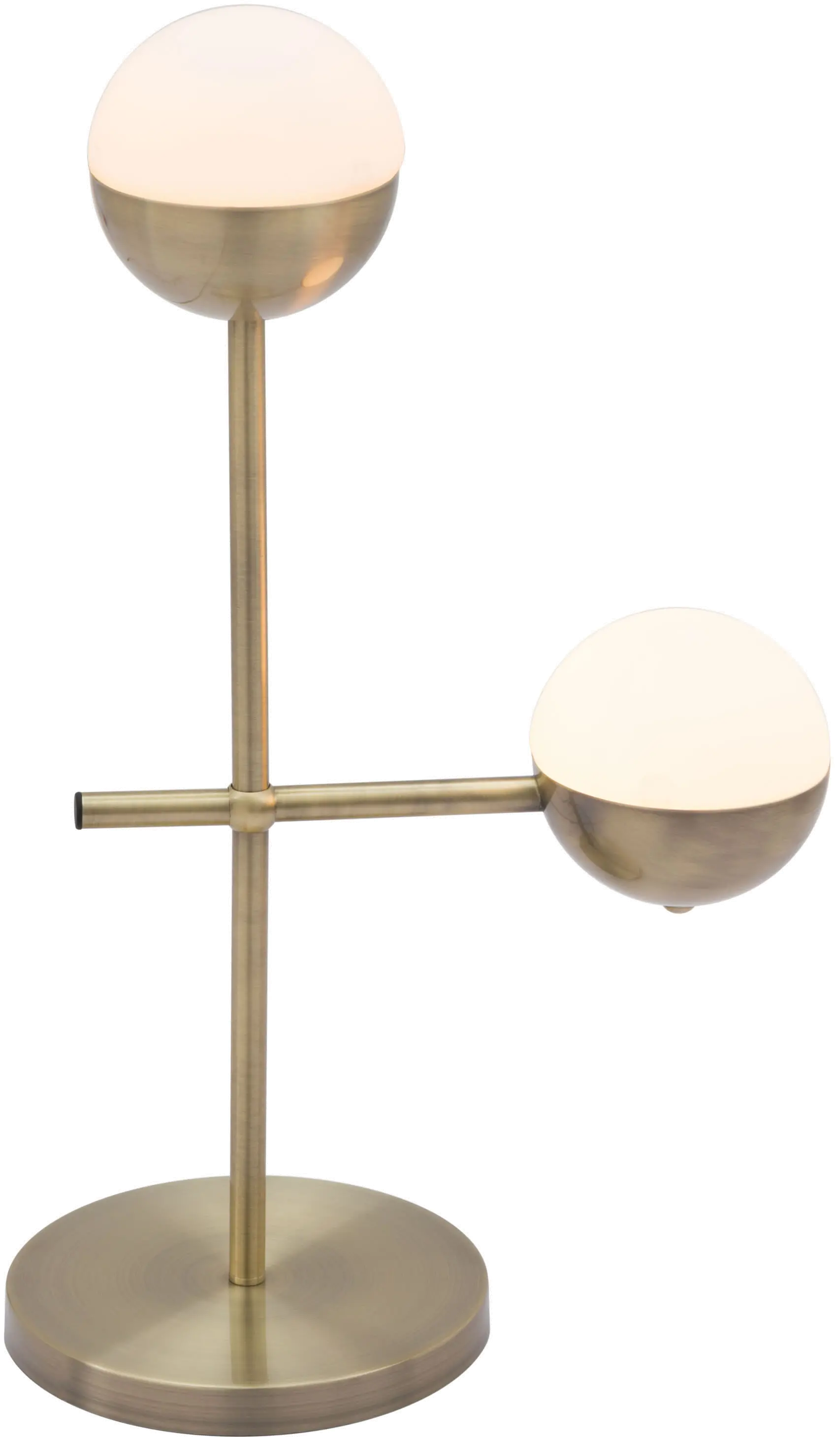 Mid Century Modern White and Brushed Brass Table Lamp - Waterloo-3