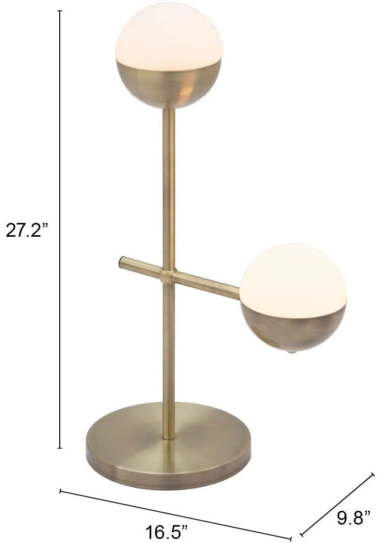 Mid Century Modern White and Brushed Brass Table Lamp - Waterloo-5