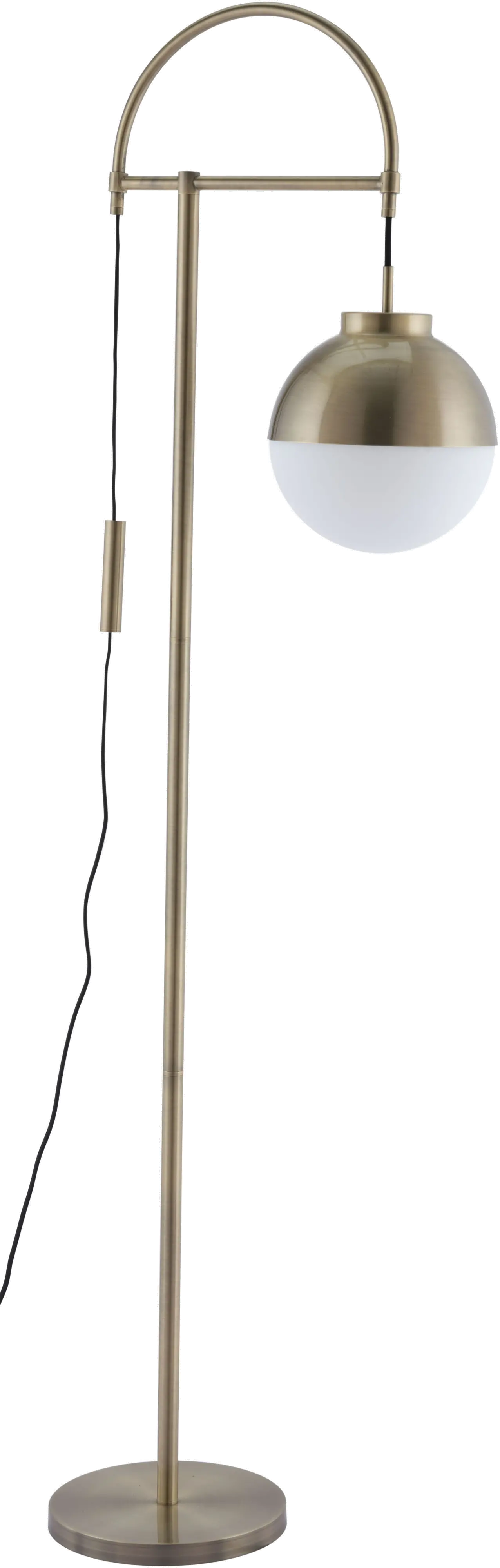 Mid Century Modern White and Brushed Brass Floor Lamp - Waterloo-4