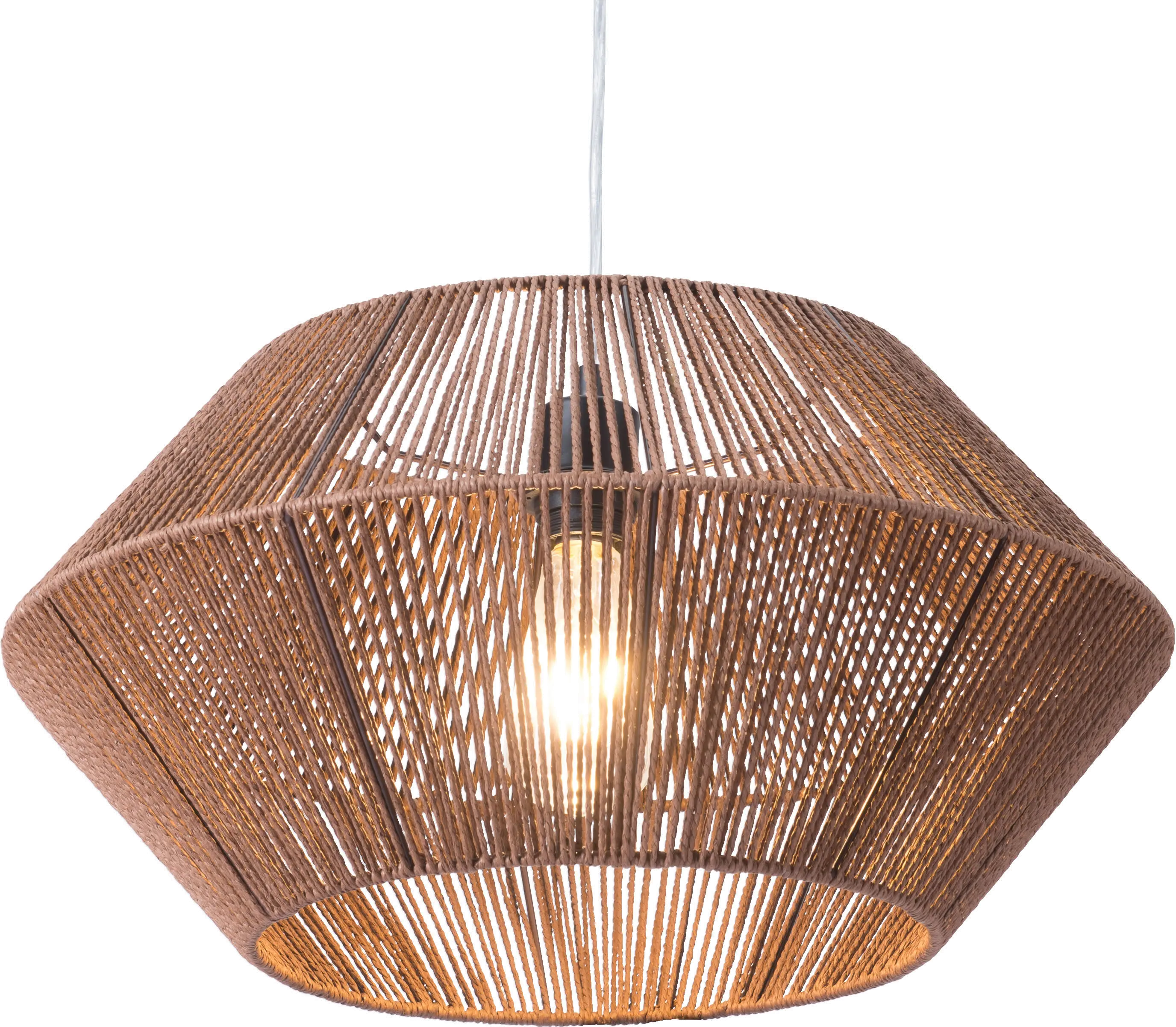 Kendrick Brown Paper Rope Ceiling Lamp-1