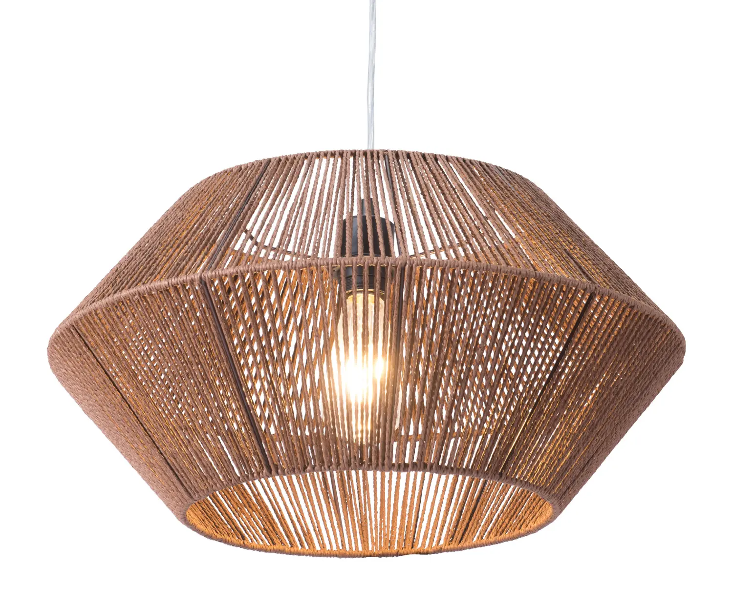 Kendrick Brown Paper Rope Ceiling Lamp-1