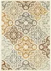Bali 8 x 11 Large Ivory, Blue, and Gold Indoor-Outdoor Rug
