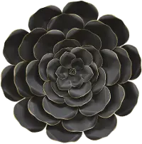 22 Inch Black Metal Flower Wall Decoration
