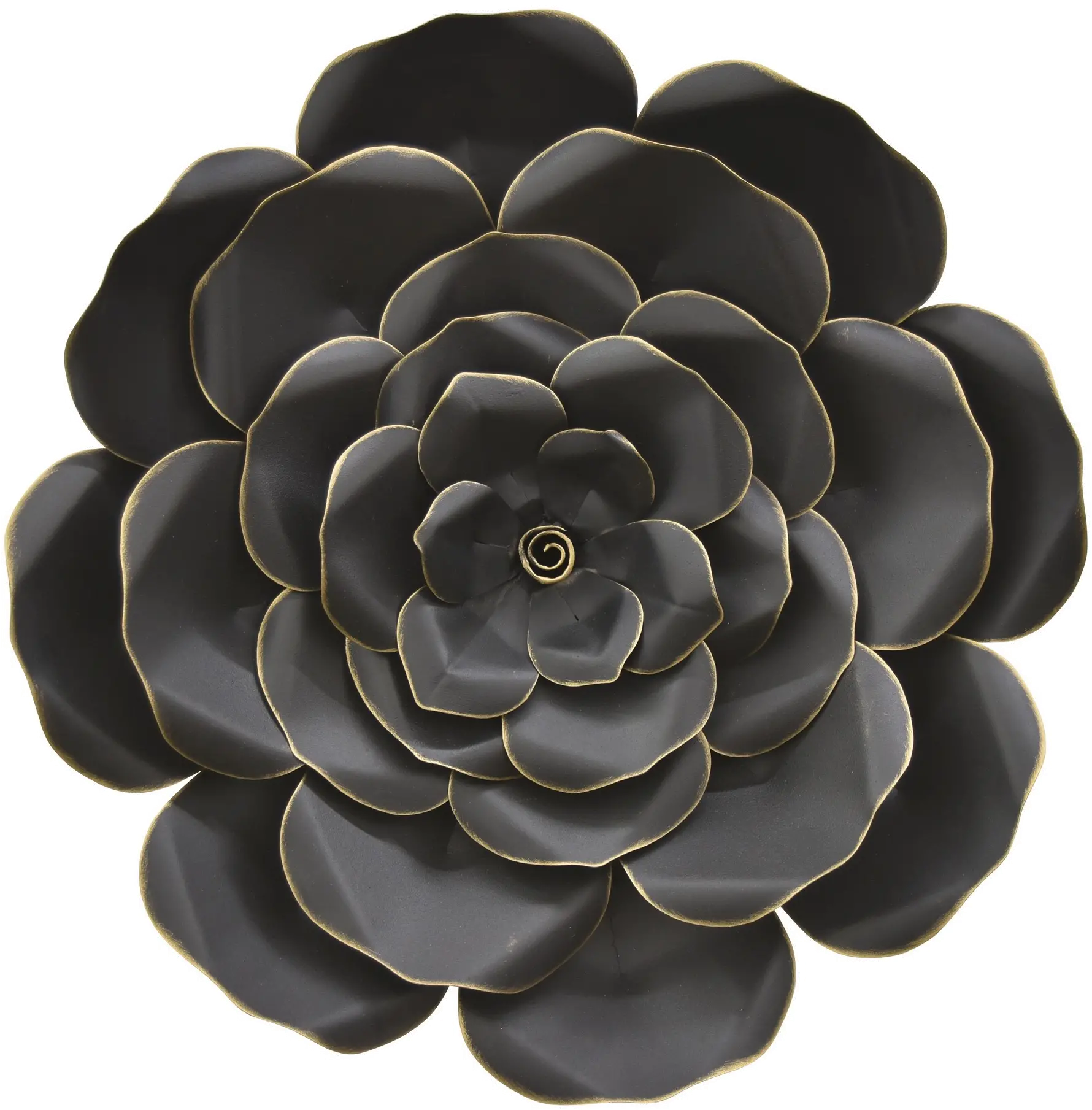 18 Inch Black Metal Flower Wall Decoration-1