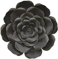 18 Inch Black Metal Flower Wall Decoration