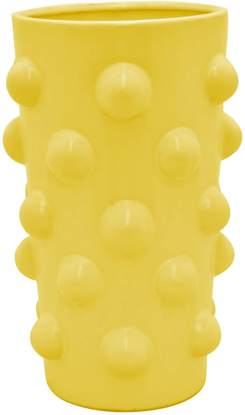 Contemporary 27 Inch Yellow Decorative Vase