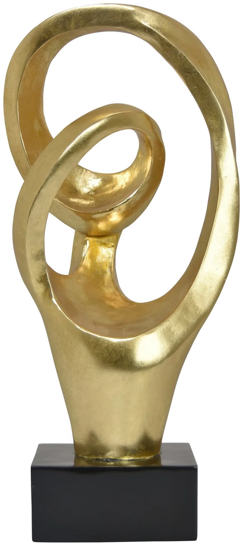 12 Inch Faux Gold Sculpture on Black Base-1