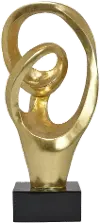 12 Inch Faux Gold Sculpture on Black Base
