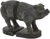 Distressed Black Resin Pig Bookend Pair